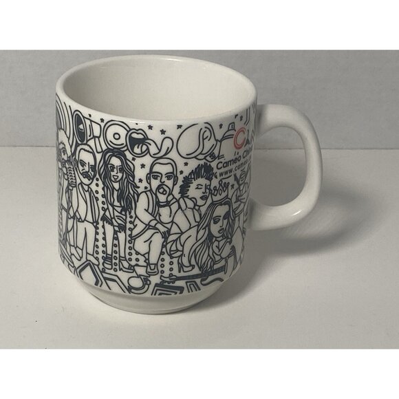 Music Rock N Roll Coffee Mug Black White Cameo China - Picture 2 of 11